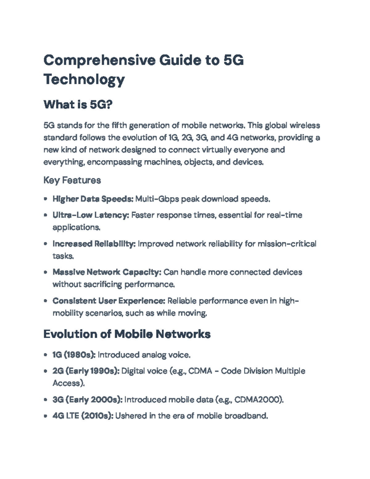 Comprehensive Overview of 5G Technology and Its Applications ...