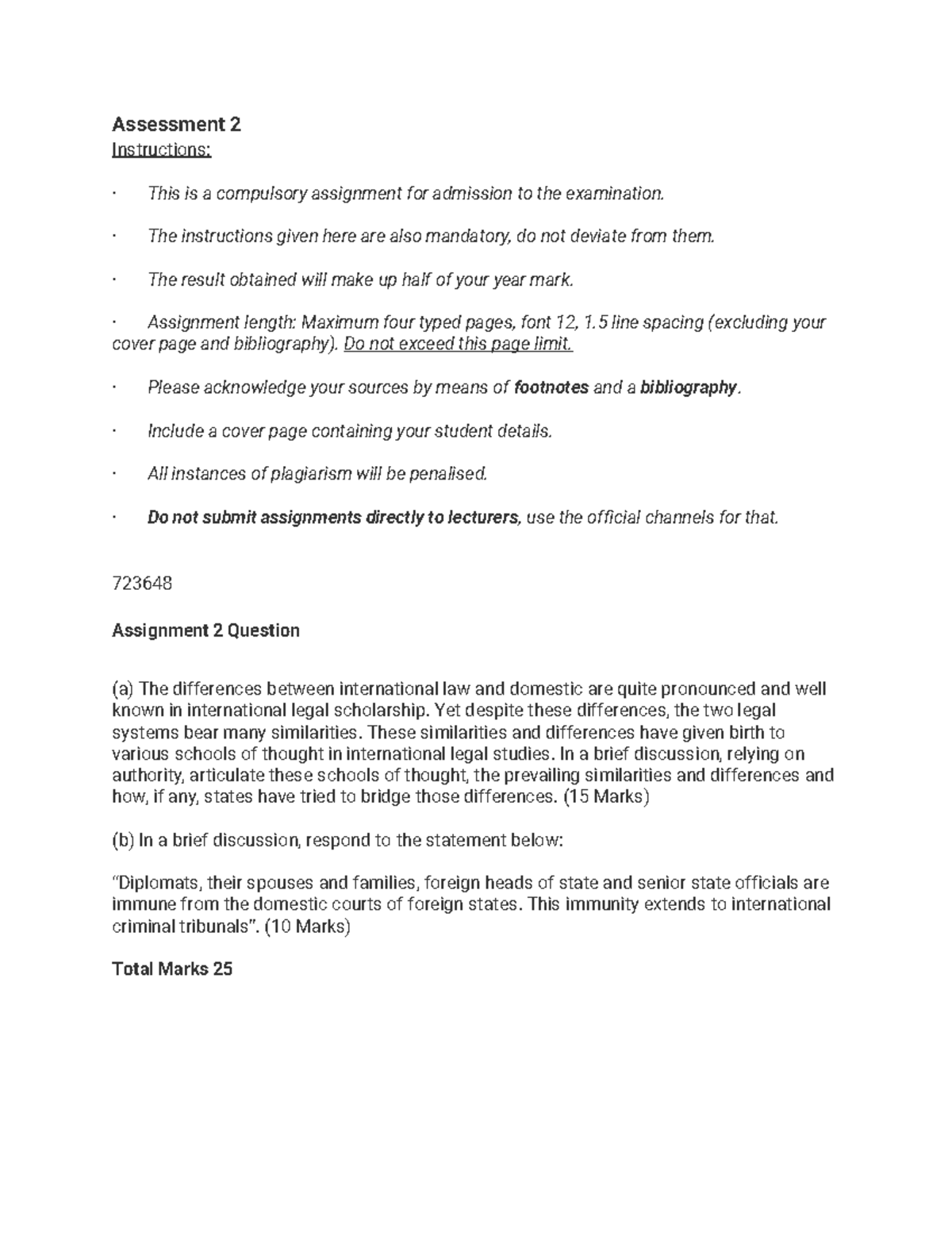 LCP4801 Compulsory Assignment 2: International Law Analysis - Studocu