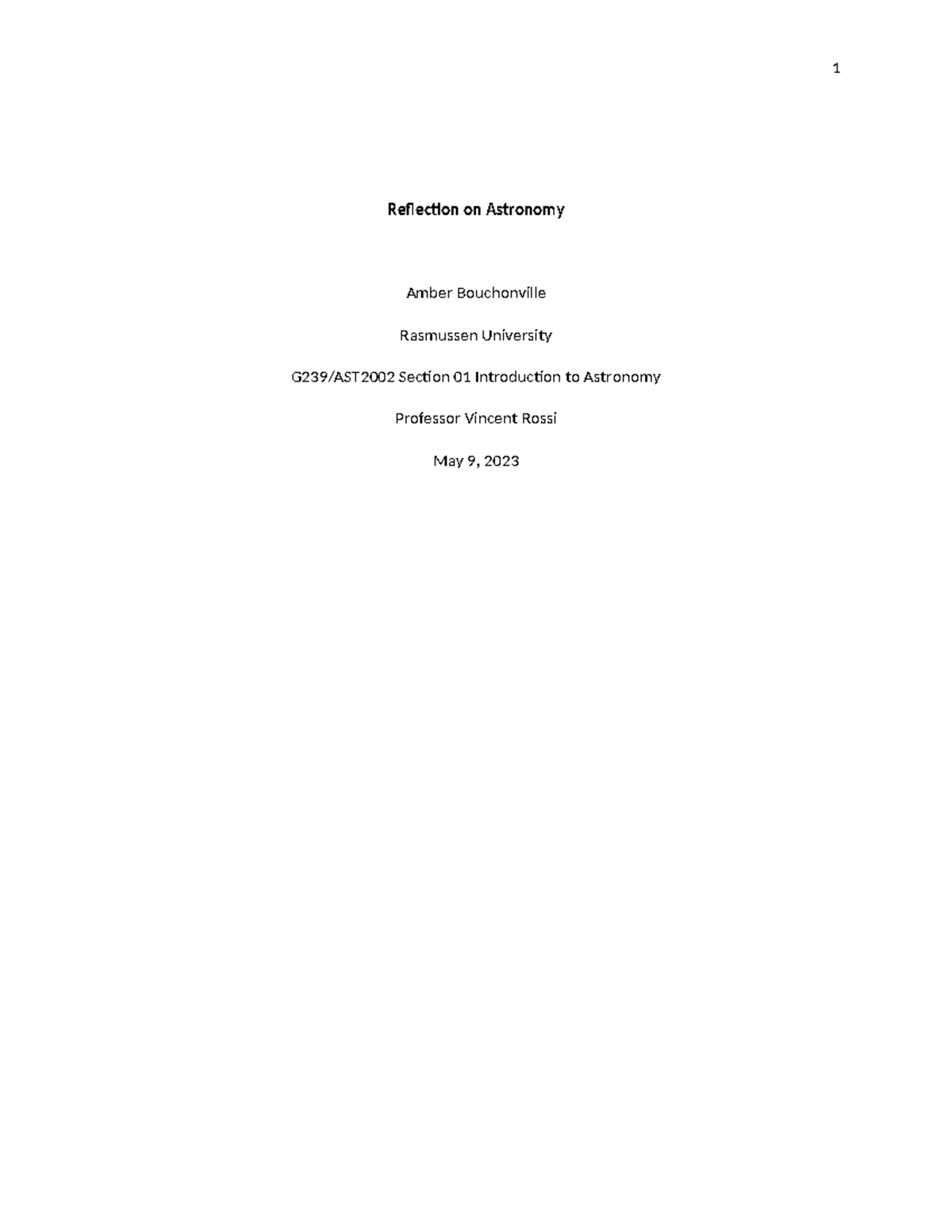 Reflection on My Learning Journey in G239/AST2002 Astronomy - Studocu