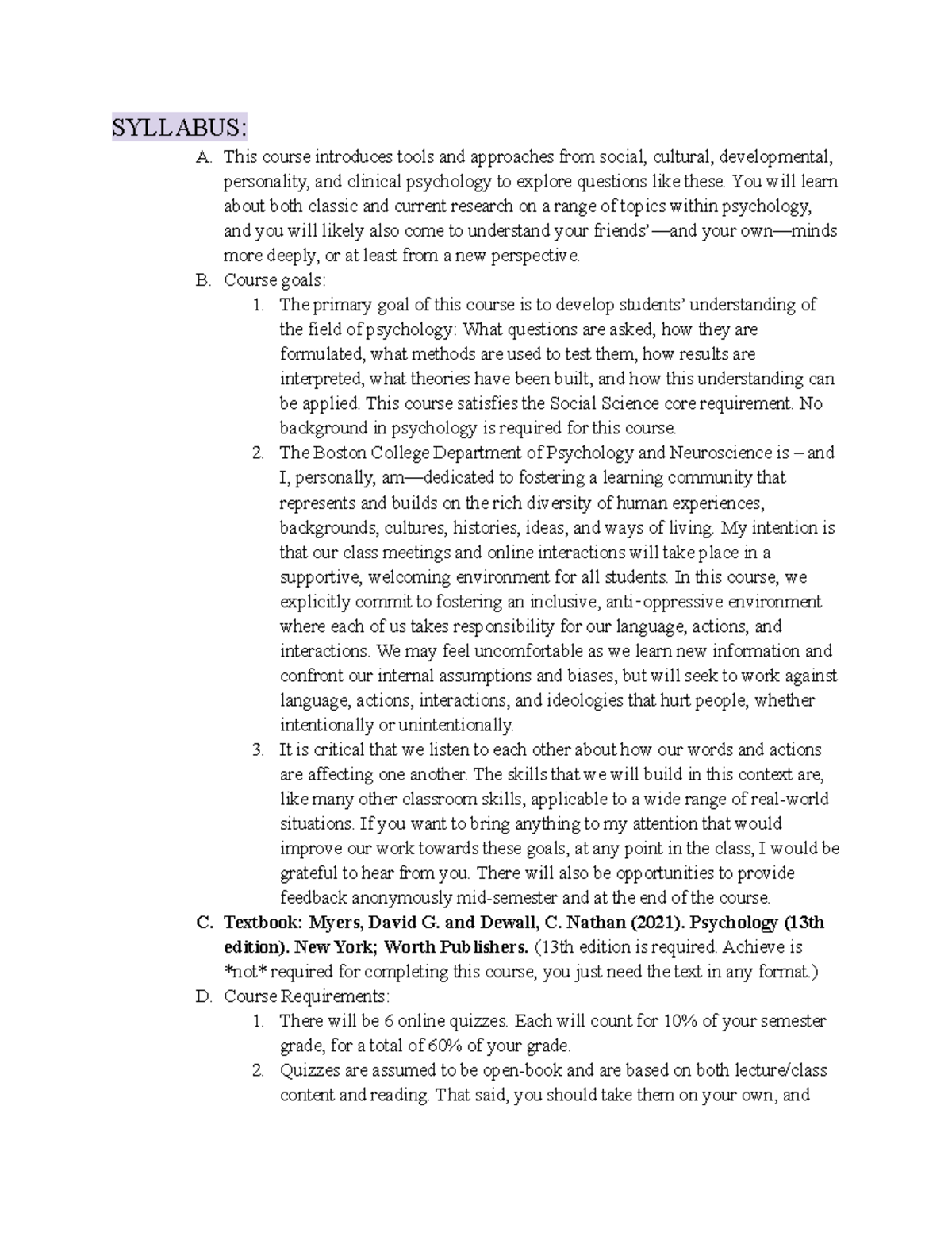 Self Mind Society PSY 101 Quiz 1 Study Notes and Key Concepts - Studocu