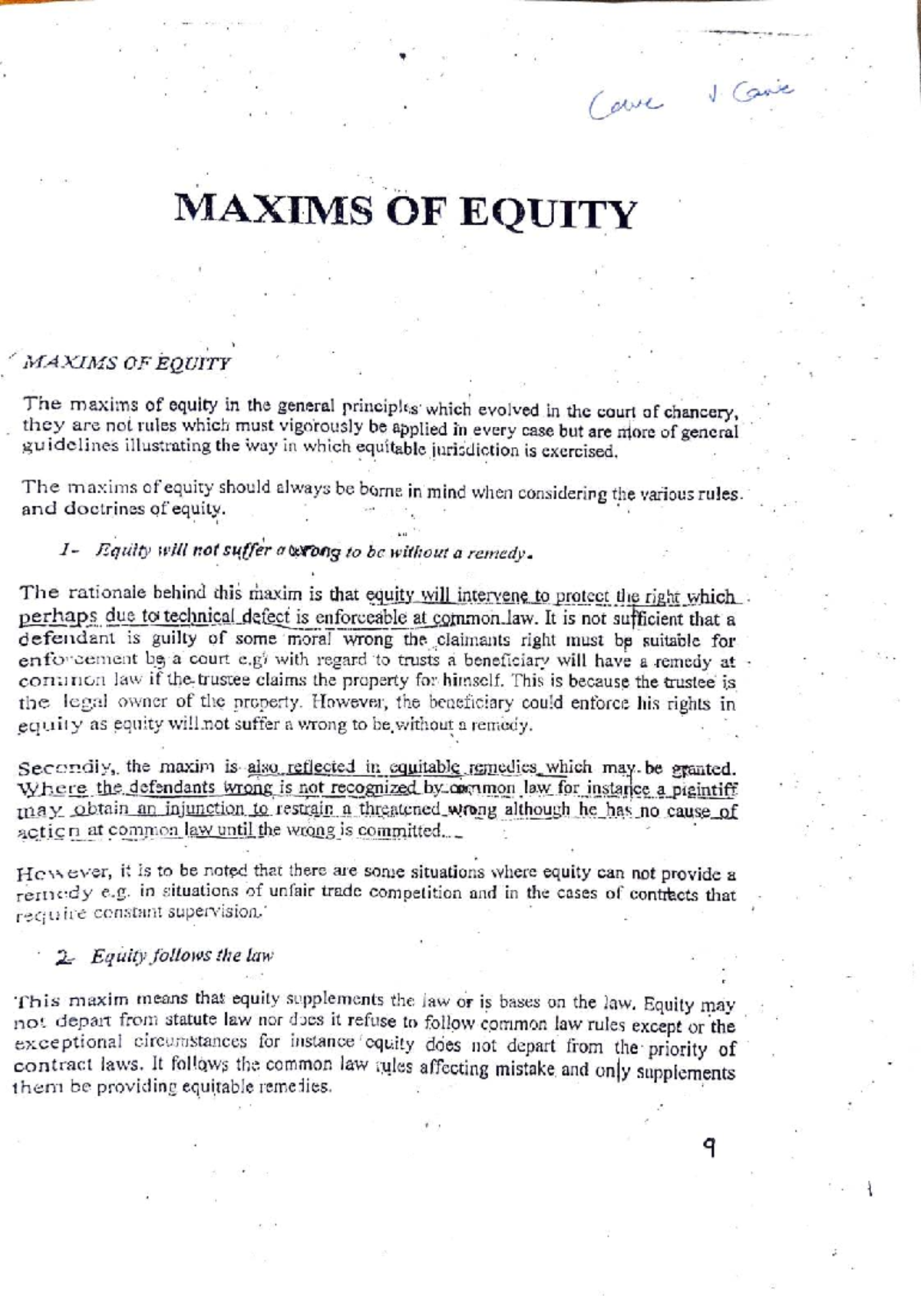 Maxims of Equity and Reforms: A Comprehensive Overview (LAW 101) - Studocu