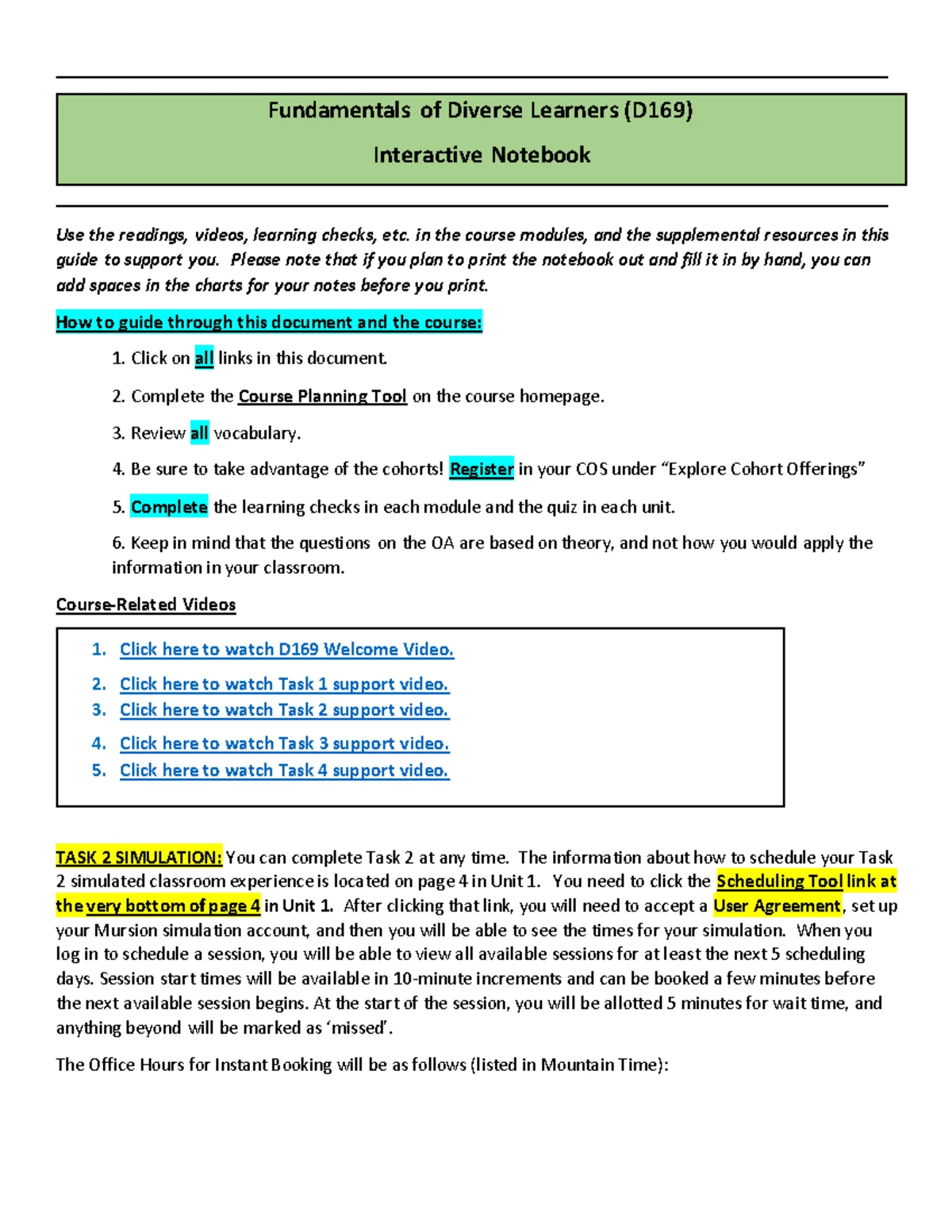 D169 Task 1 - An example of a passed task for D169. - Elli Sanchez D169 ...