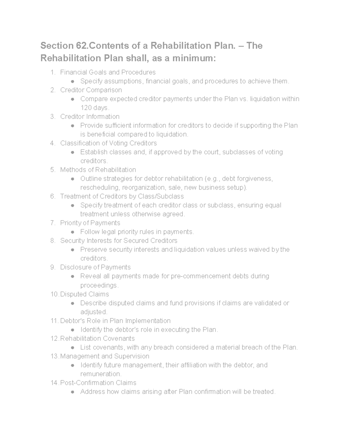 Section 62 FRIA: Key Components of a Rehabilitation Plan Explained ...