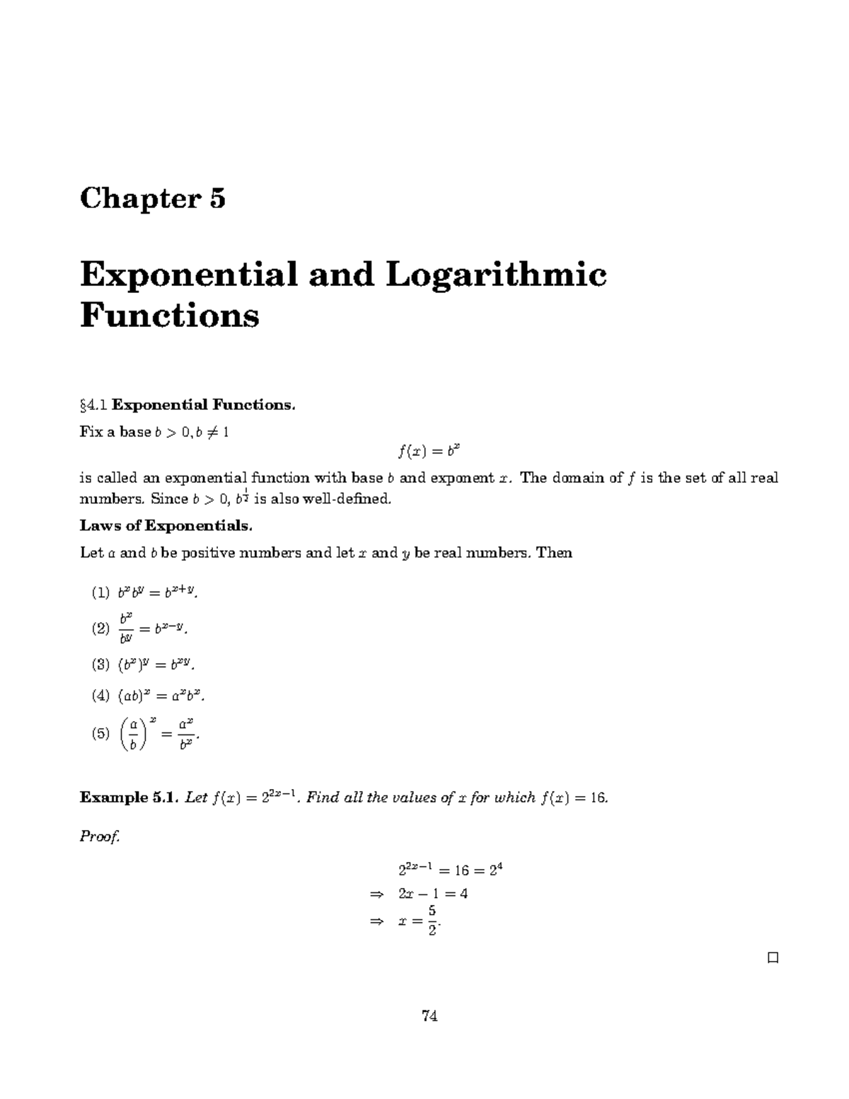 Chapter 5: Exponential and Logarithmic Functions - Complete Notes - Studocu