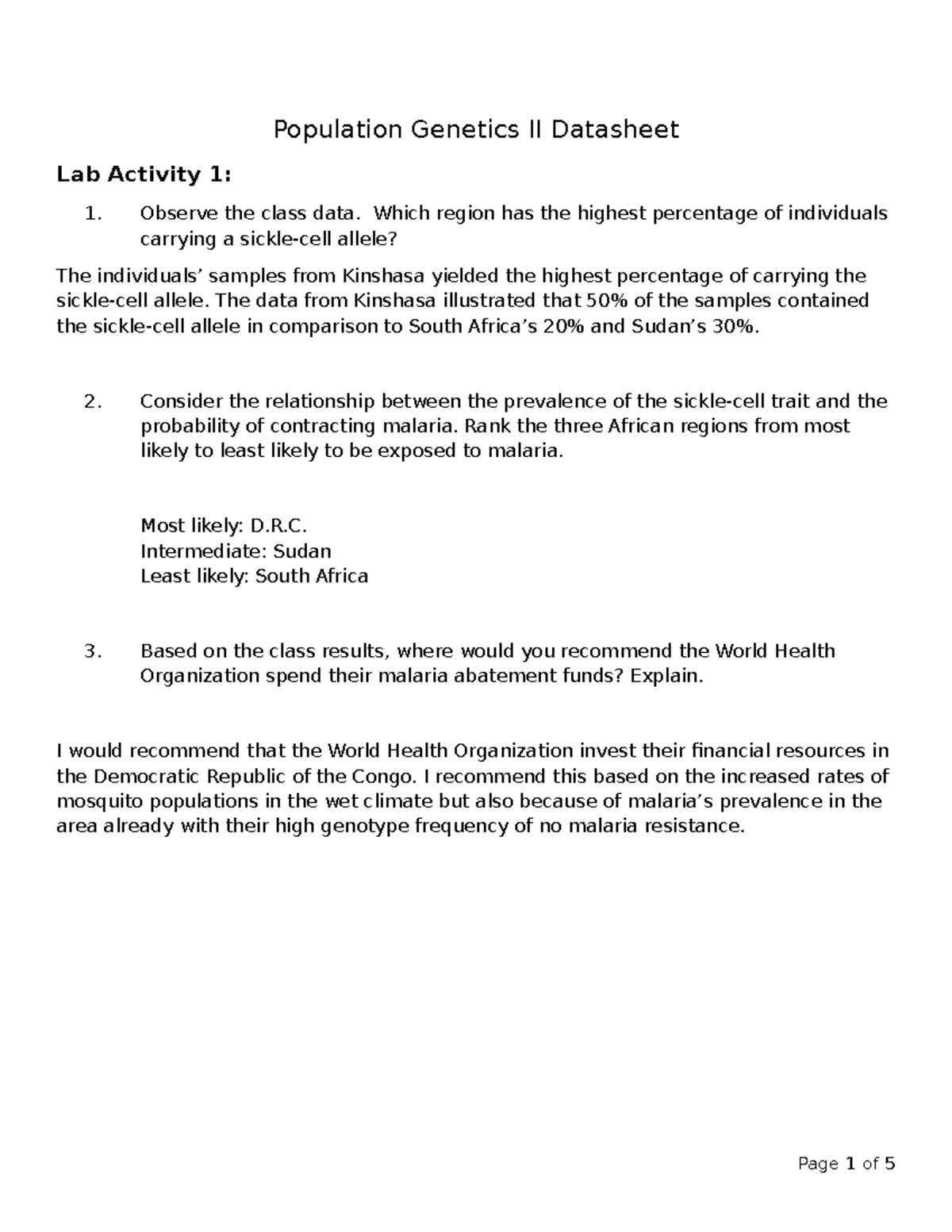 Lab 2 Pop Gen II Protocoland Datasheet v2 - Population Genetics II ...