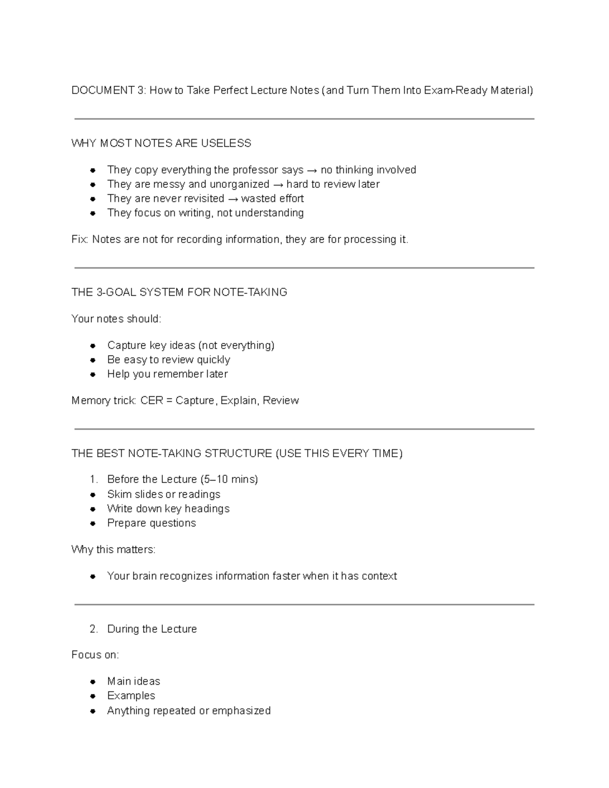 How to Take Perfect Lecture Notes (Final Exam Prep) - Studocu
