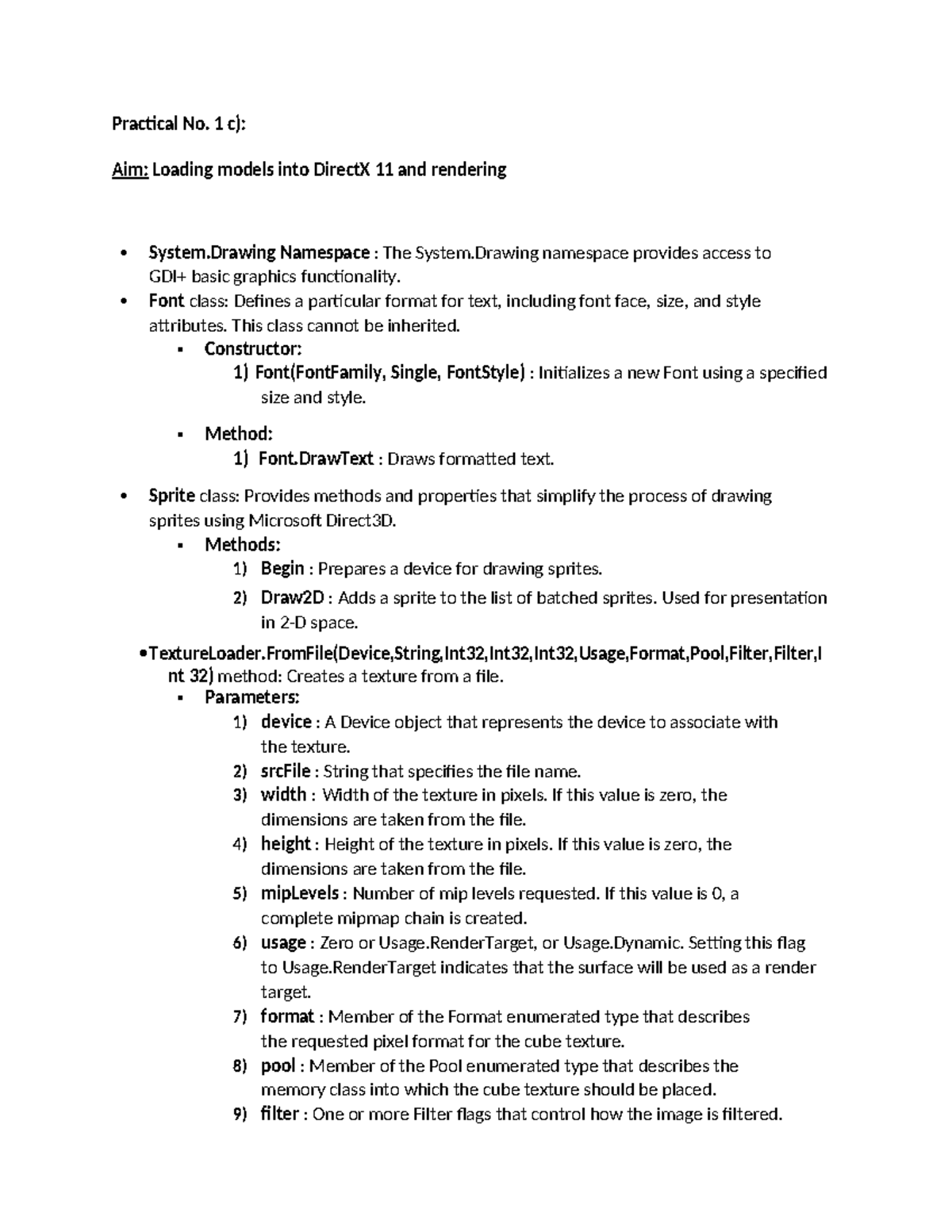 Practical No. 1C: Loading Models & Rendering in DirectX 11 - Studocu