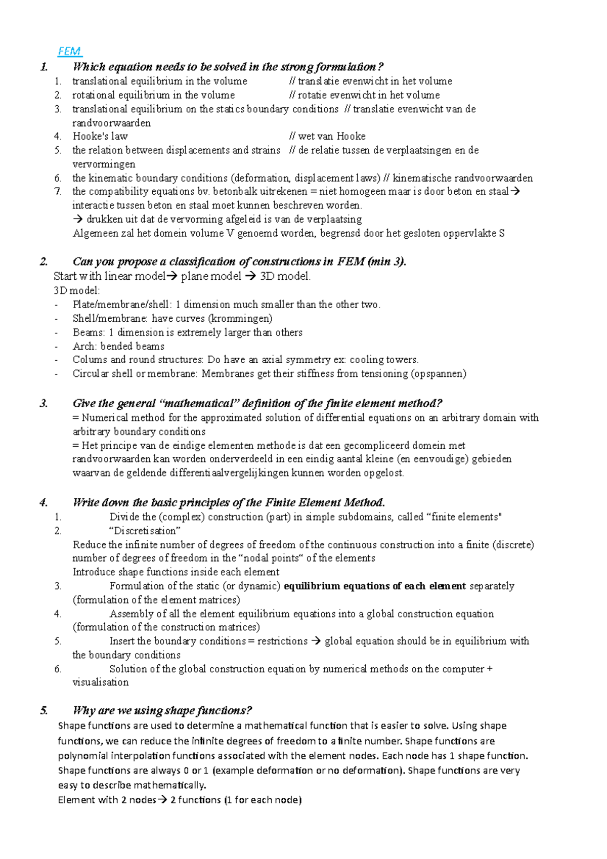 FEM and SCIA Exam Questions with Steel and Concrete Analysis - Studocu