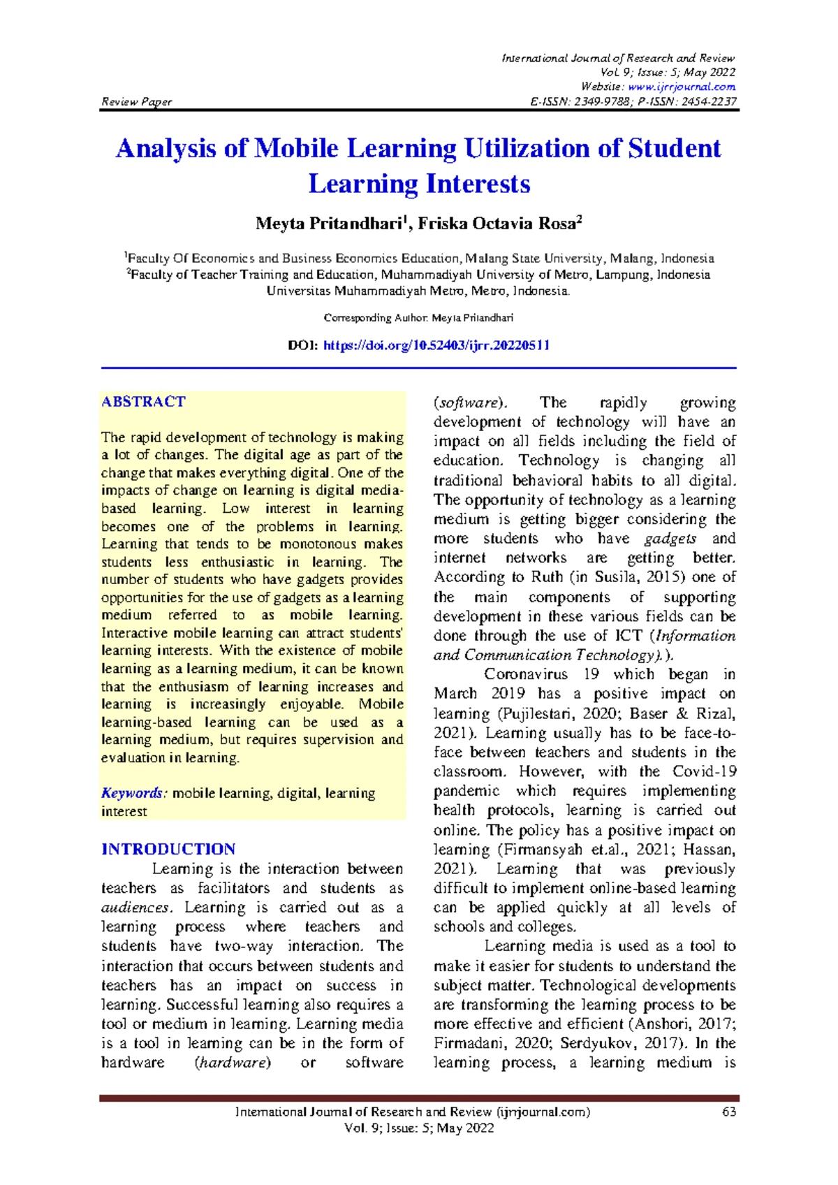 Investigating Attitudes Towards Mobile Learning in Open & Distance ...