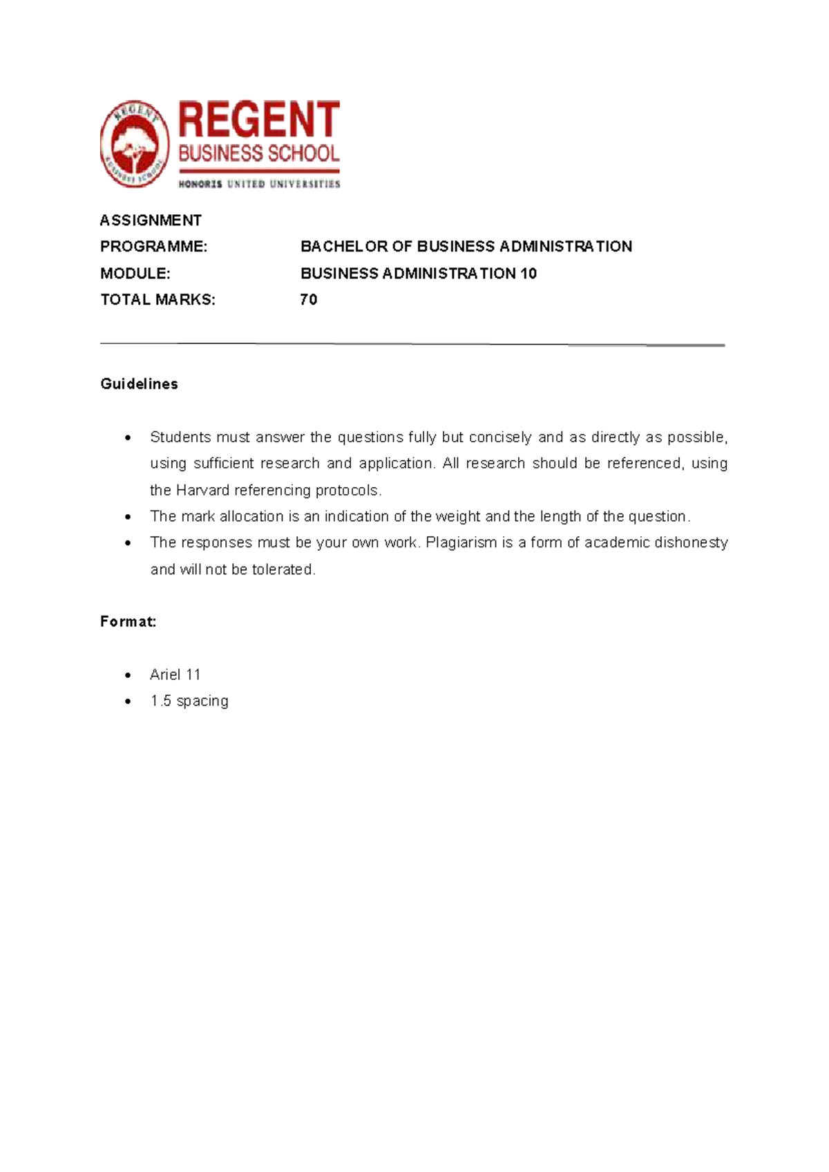 BBA Business Administration 102 - Case Study on Administrative ...