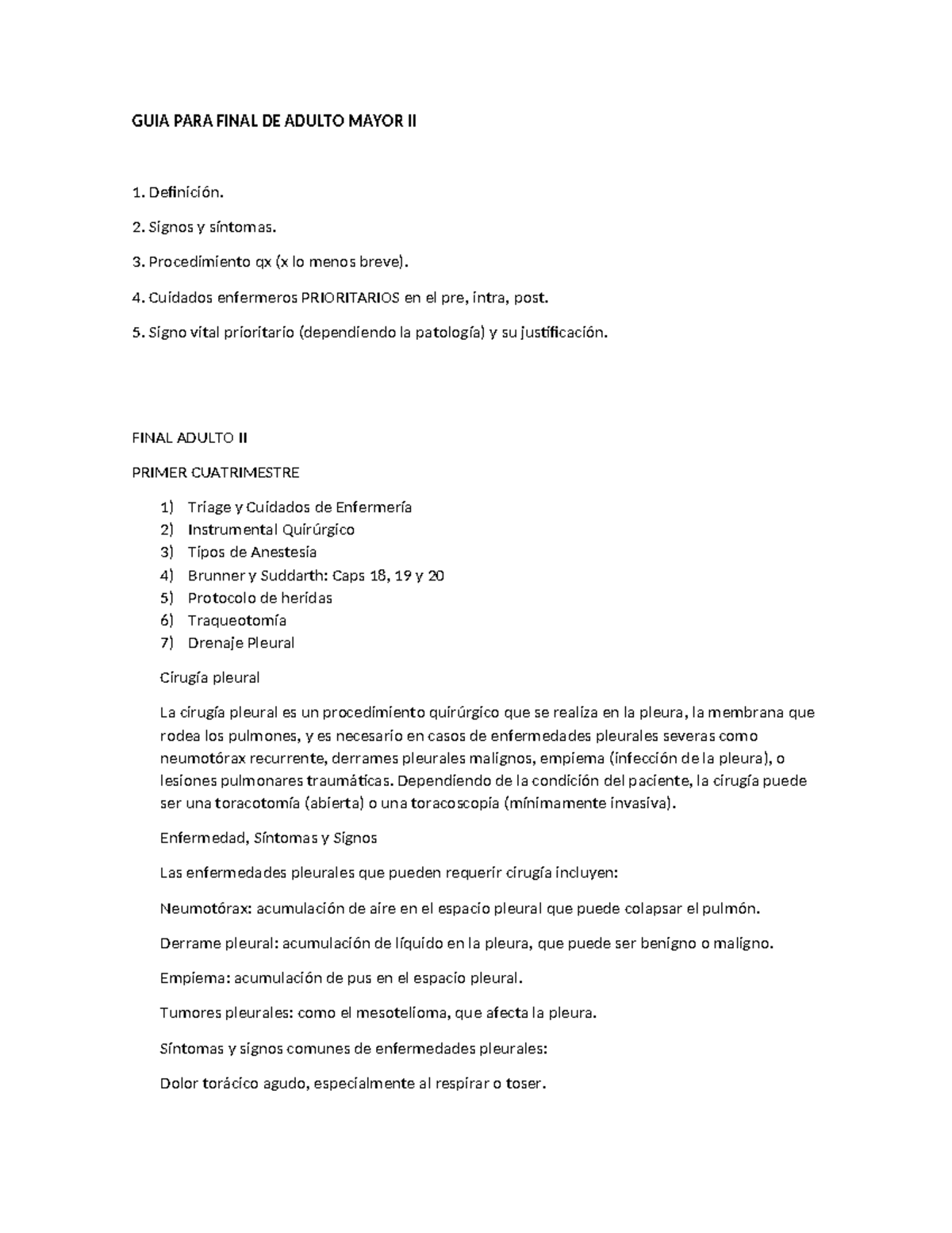 Guía para el Final de Adulto Mayor II - Primer Cuatrimestre - Studocu