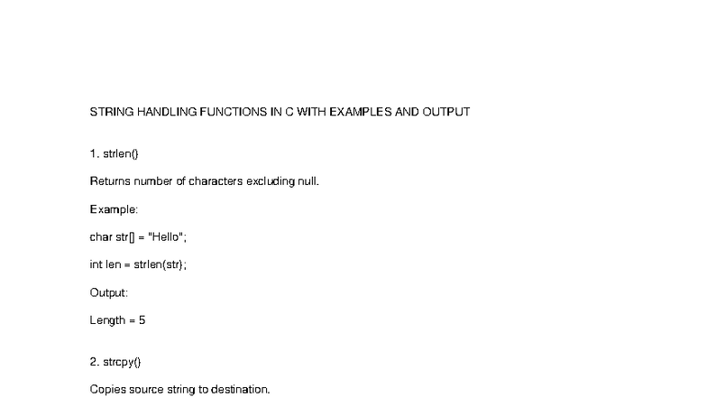 String functions - super - Bachelor of Science - STRING HANDLING ...