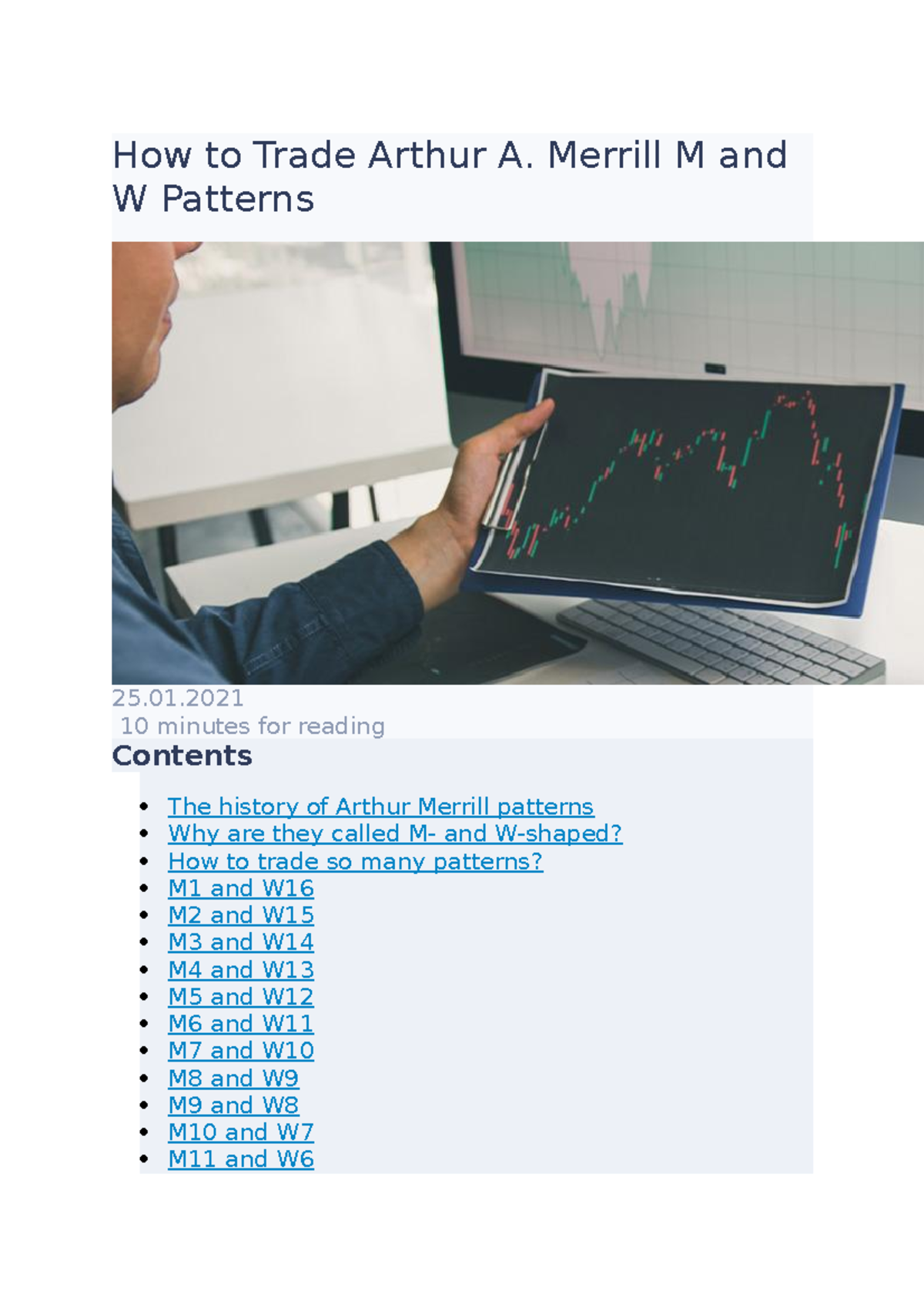 Trading Techniques: Arthur A. Merrill’s M & W Patterns Explained - Studocu