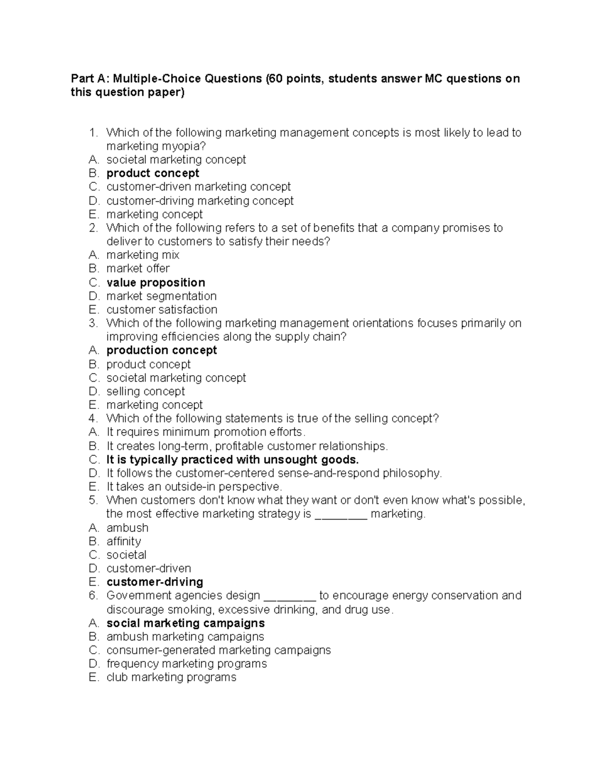 Midterm Exam Study Guide for MKT 101: Marketing Principles - Studocu