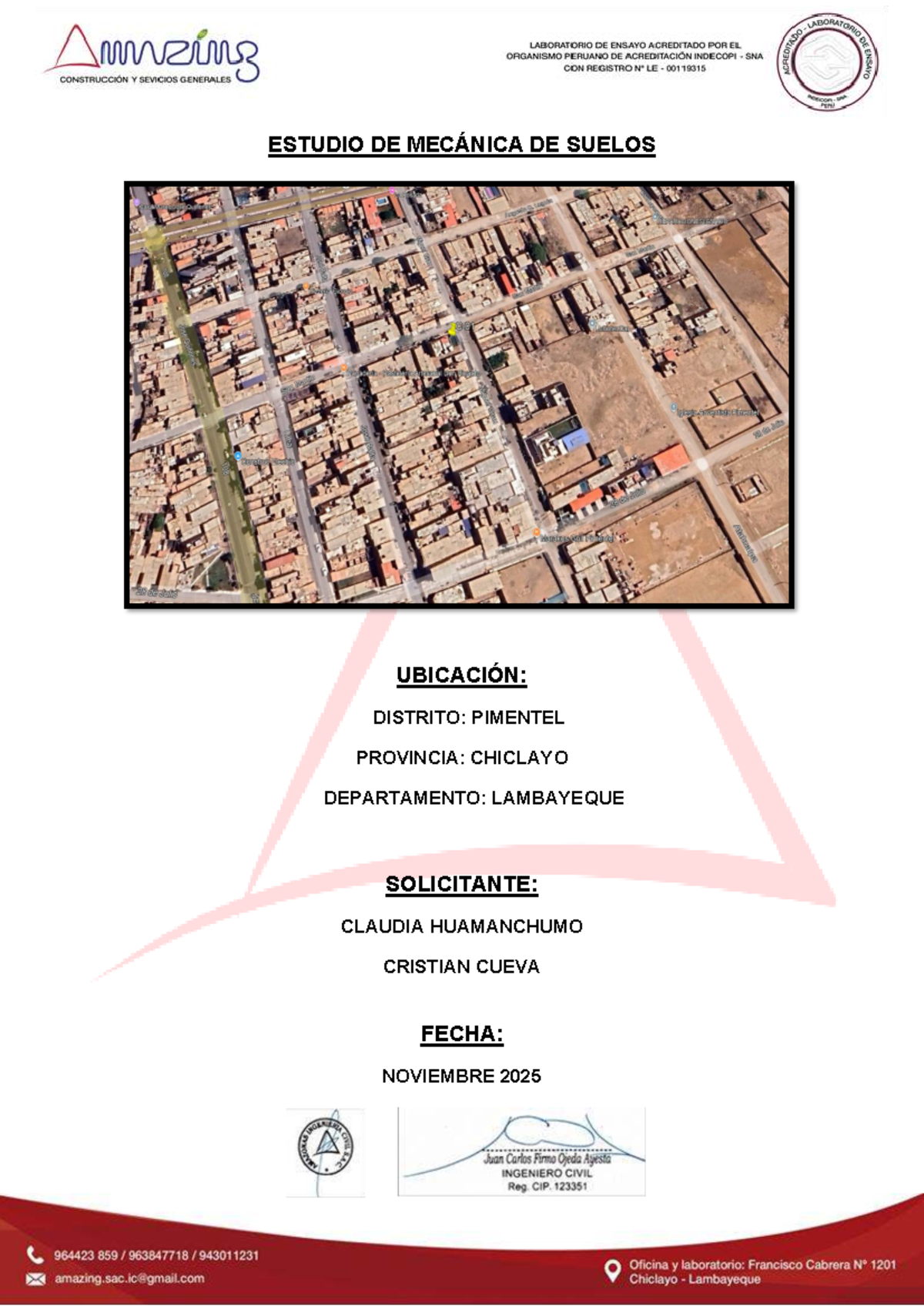 Informe de Estudio de Mecánica de Suelos para Cimentación - Pimentel - Document Preview