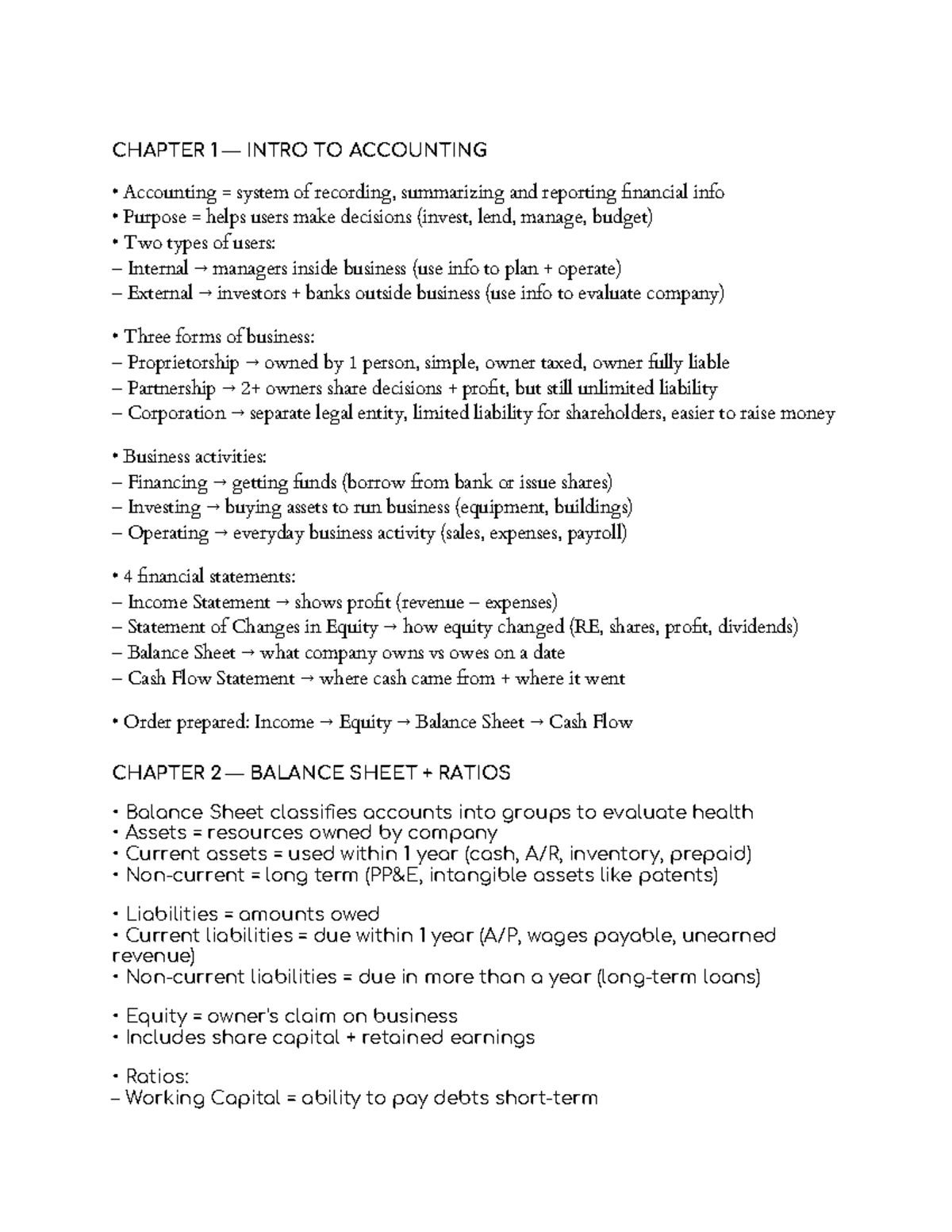 ACCOUNTING 101: CHAPTERS 1-13 STUDY GUIDE & EXAM PREP - Studocu