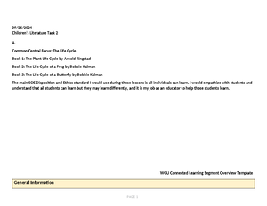 Science Methods Lesson Plan and Task - WGU 5E Lesson Plan Template ...