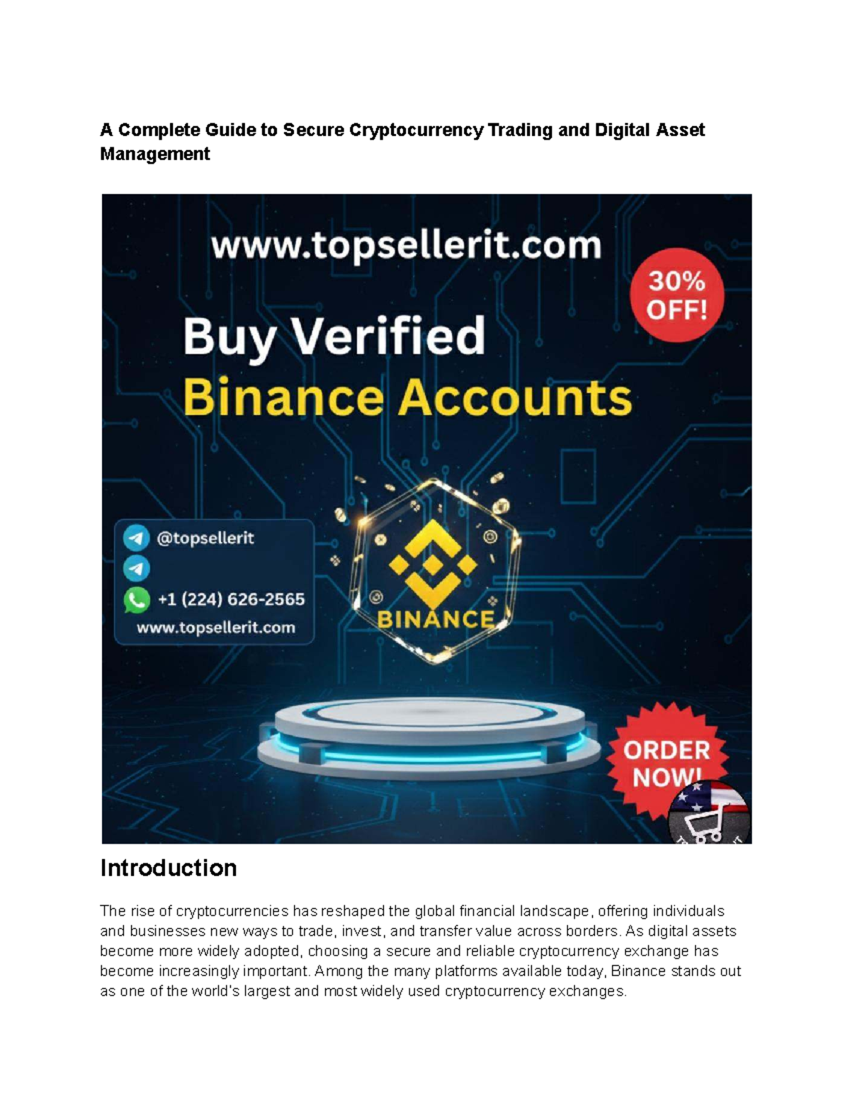A Comprehensive Guide to Verified Binance Accounts for Crypto Trading -  Studocu