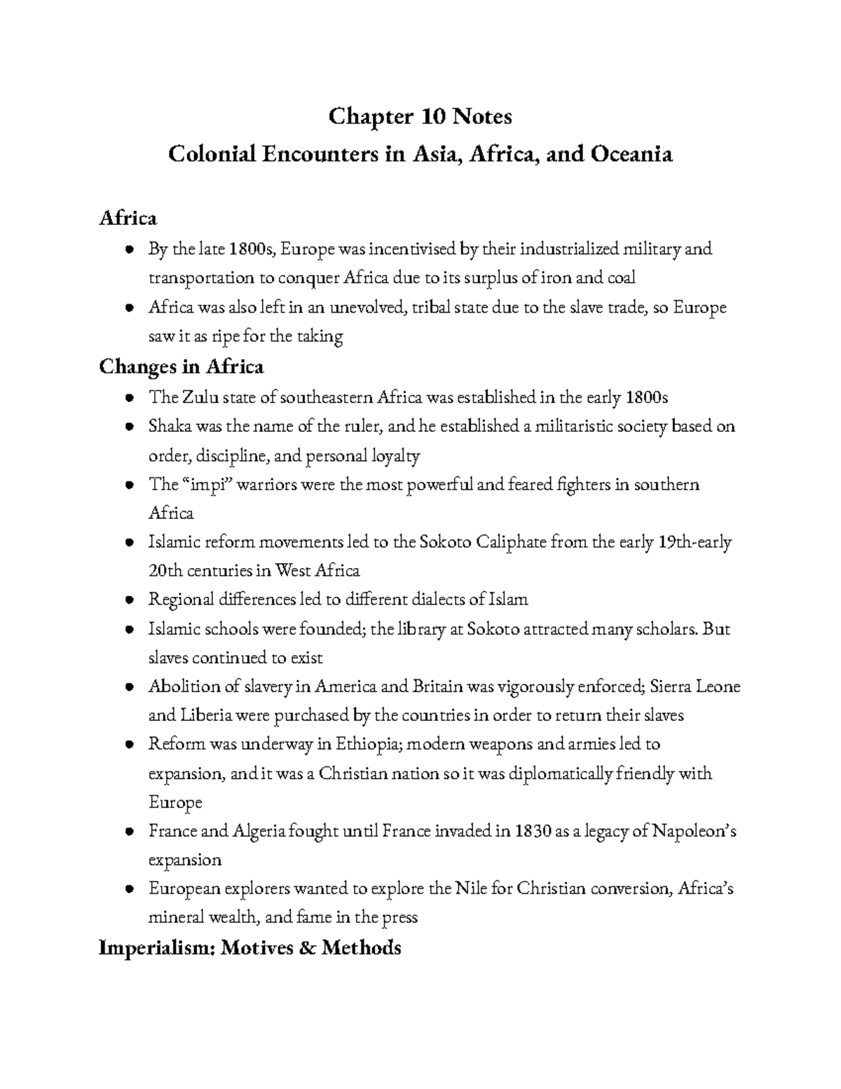 Colonialism In Asia Notes