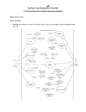 IT 315 Final Project Part I: Use Case Diagram & Analysis Guide - Studocu