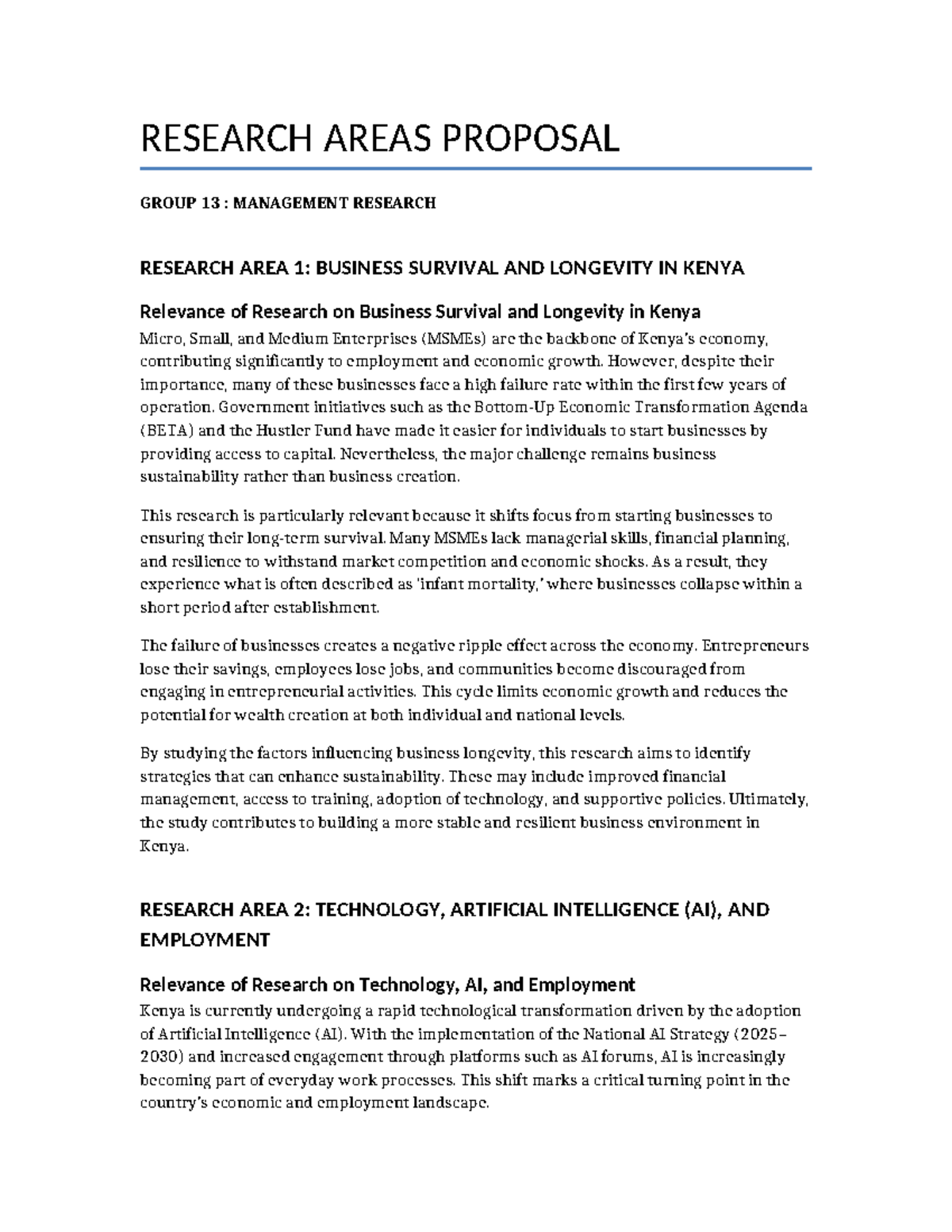 Research Areas Proposal 2: Business Longevity, AI & Student Finance ...