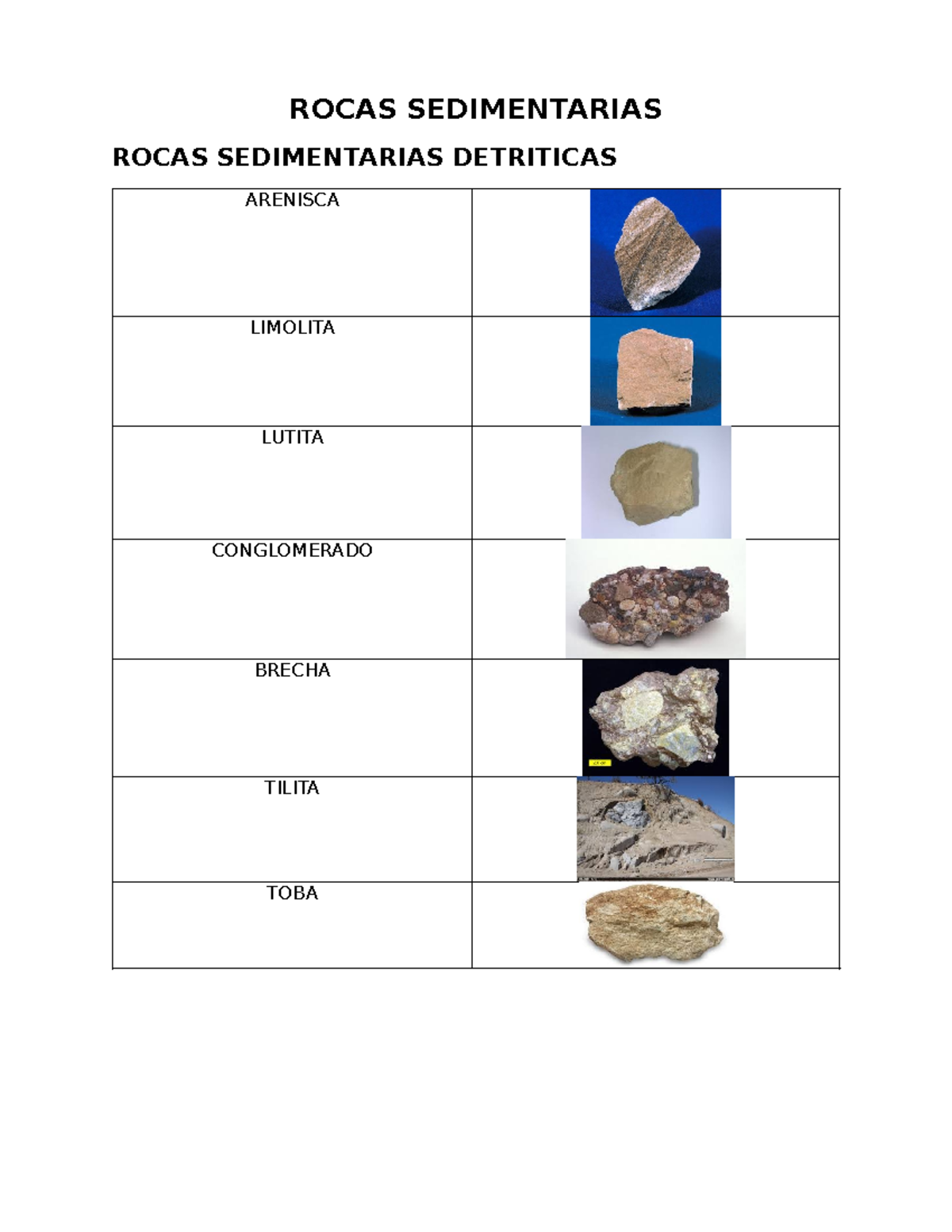 Rocas - ROCAS SEDIMENTARIAS ROCAS SEDIMENTARIAS DETRITICAS ARENISCA ...