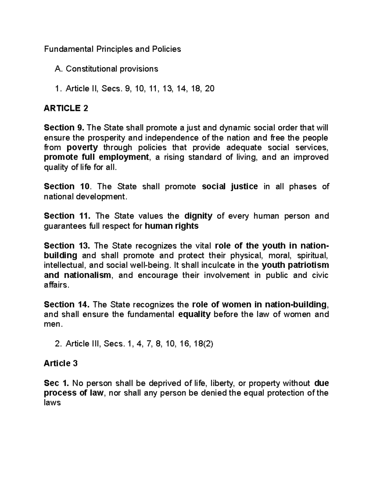 Labor Law Reviewer - LECTURE NOTES on Fundamental Principles - Studocu