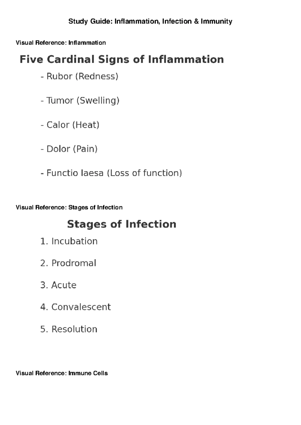 Study Guide: Inflammation, Infection & Immunity (Chapters 9-11) - Studocu