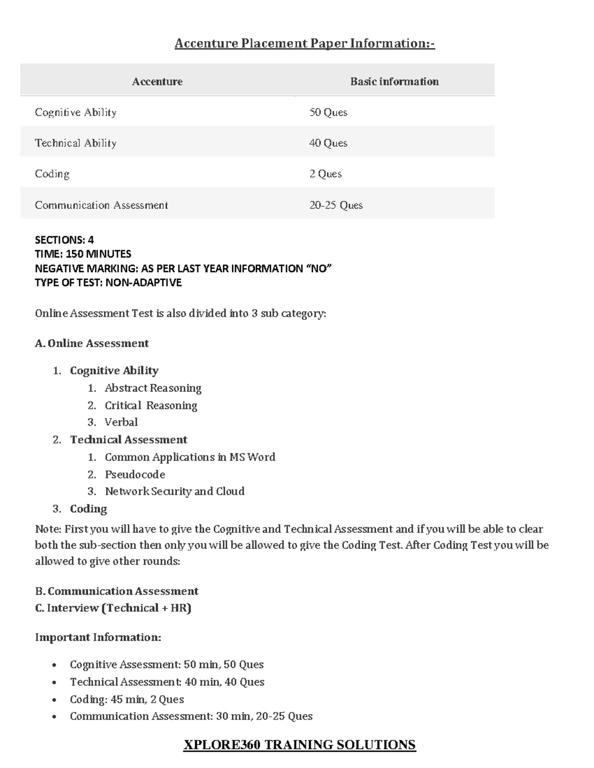 Accenture Placement Paper Pattern - Accenture Placement Paper ...