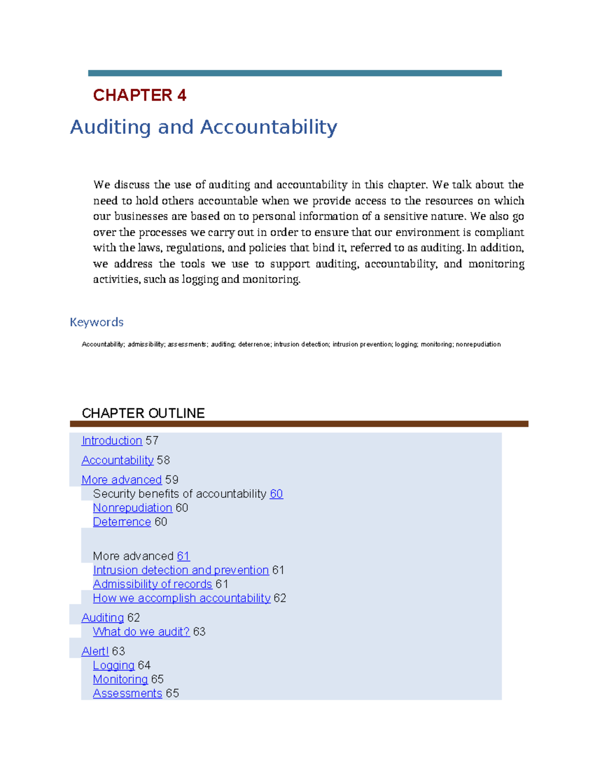 CH 4: Auditing and Accountability in Information Security - Studocu