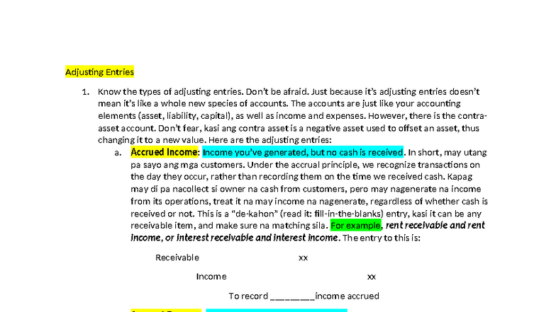 Adjusting Entries Tutorial (ACCT 101): Types and Examples in Tagalog ...