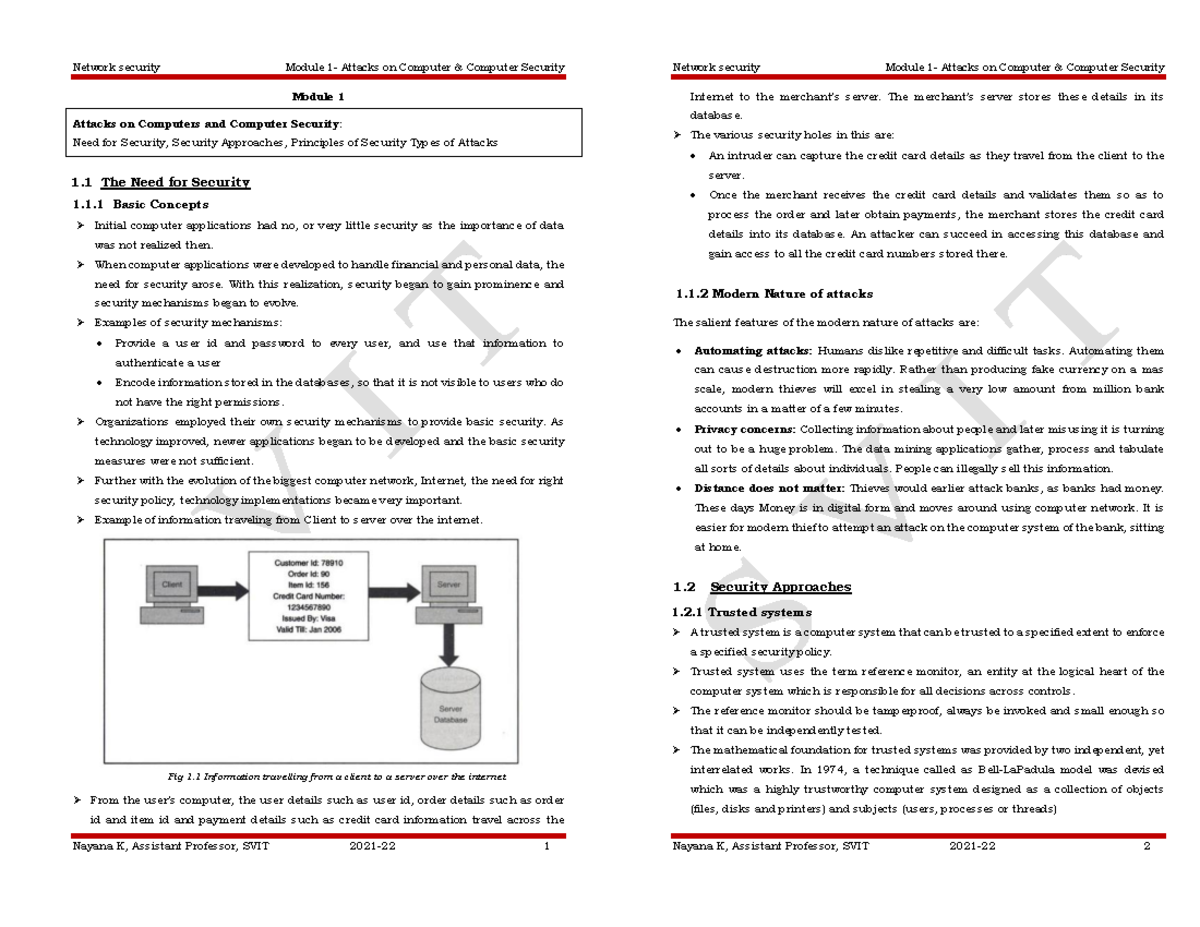 Module 1- Attacks on Computer security - Module 1 Attacks on Computers ...
