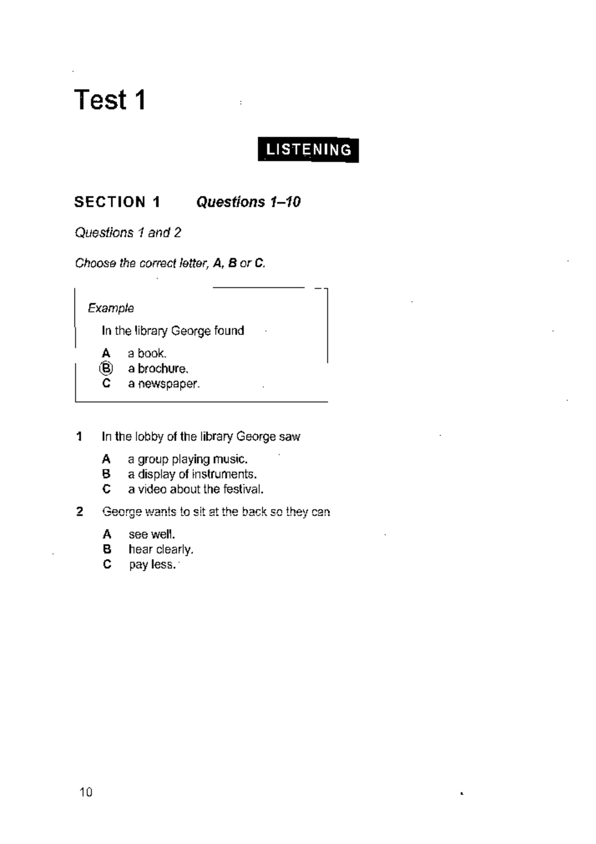 C8 T1 RL - Listening and Reading Test 1 Notes - Studocu
