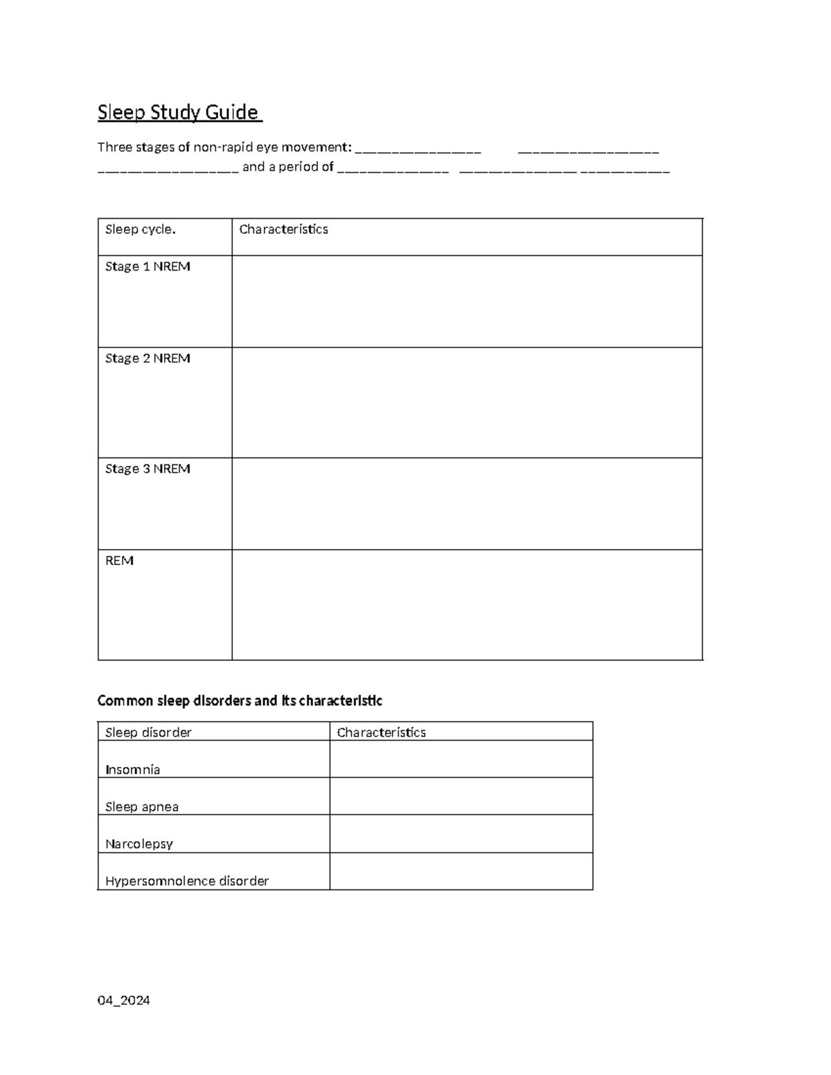 Sleep Disorders Study Guide: Insights and Nursing Recommendations ...