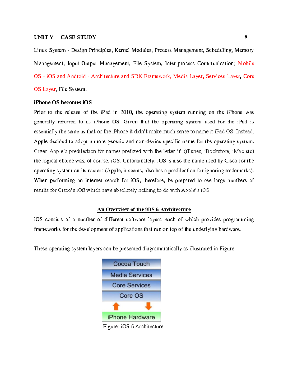 Unit 5 ios - unit 5 - UNIT V CASE STUDY 9 Linux System - Design ...