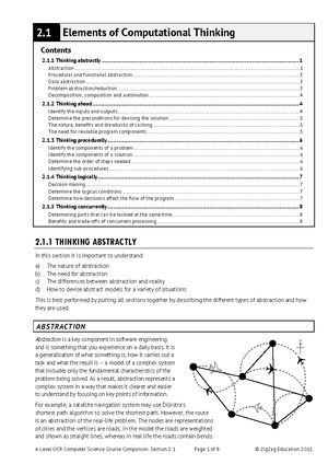 Computer Science - A2 - A Level - Sixth Form (A Levels) - Studocu