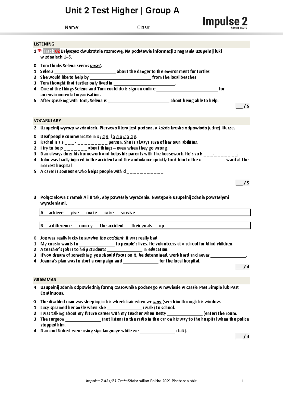 Unit 2 Test - Higher Level | Group A Assessment Questions - Studocu