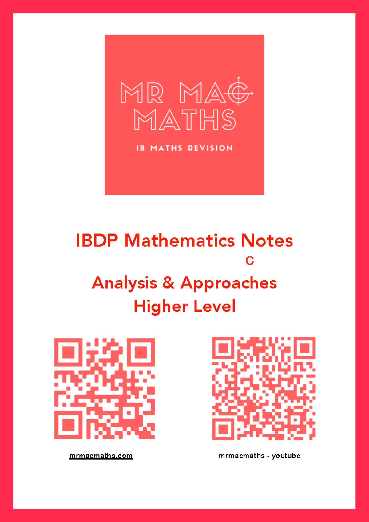 A&A HL - Complete Notes - MATH20001 - IBDP Mathematics Notes Analysis ...