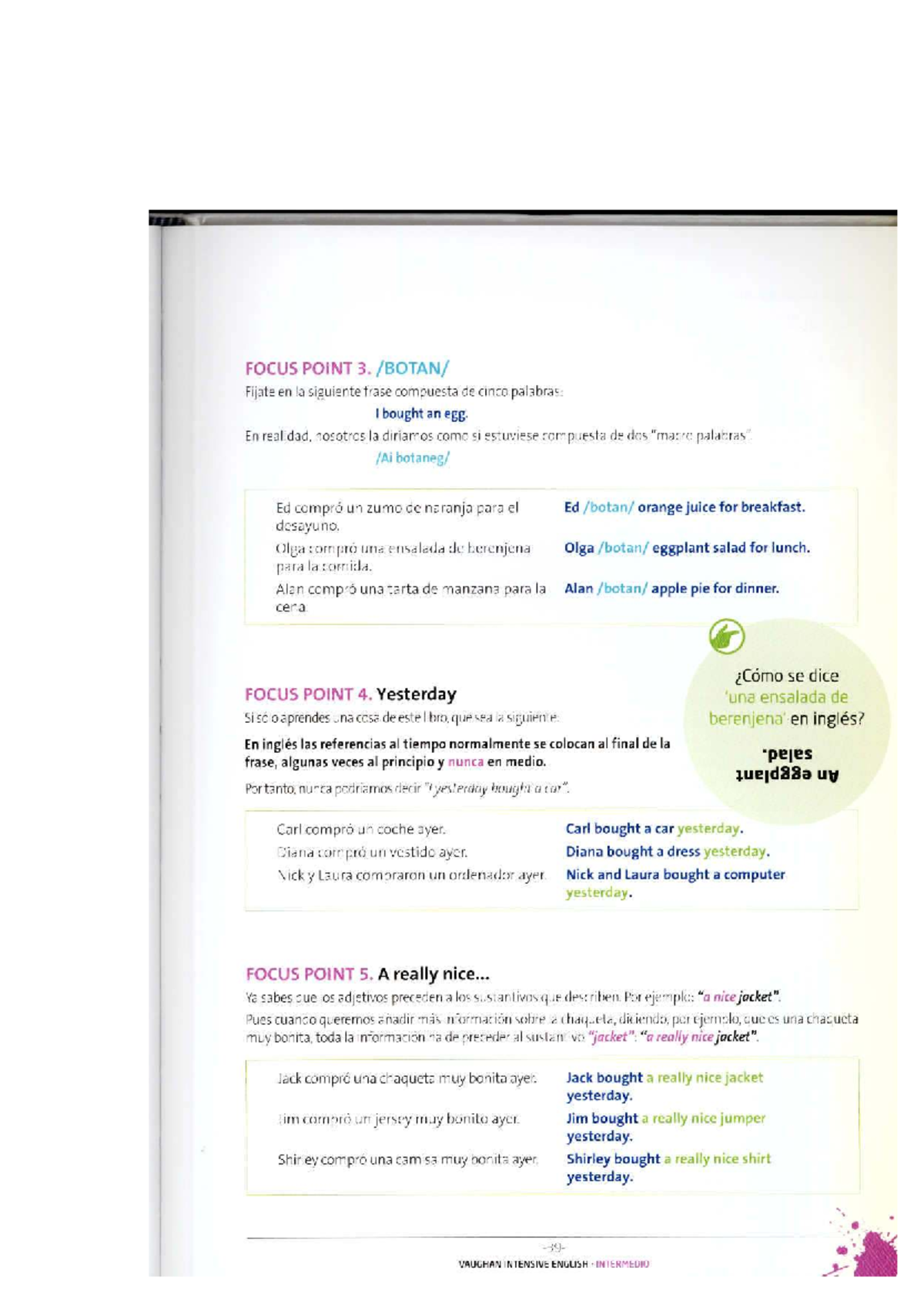 Vaughan Intensive English: Focus Points 3-5 Summary (Intermedio) - Studocu