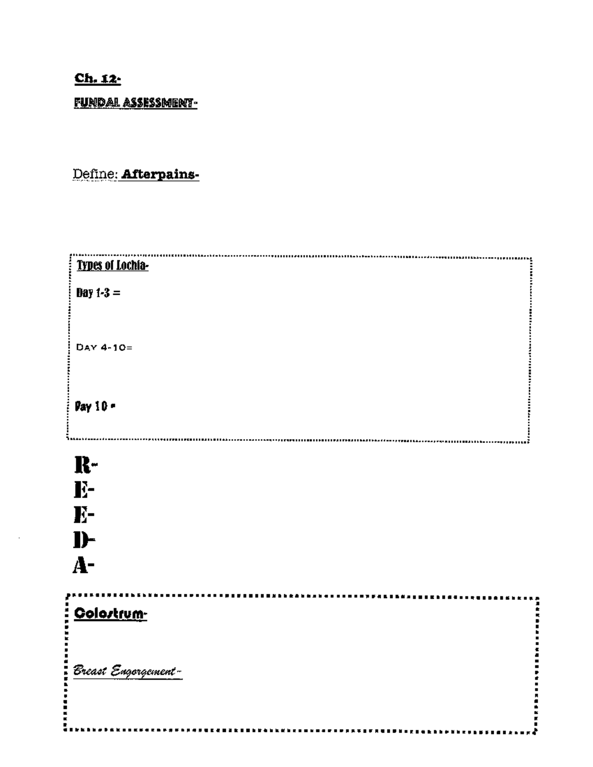 Week 3 Handout - Nurs 316-L - Ch. FUNDAL Define: Types of Day DAY Day ...