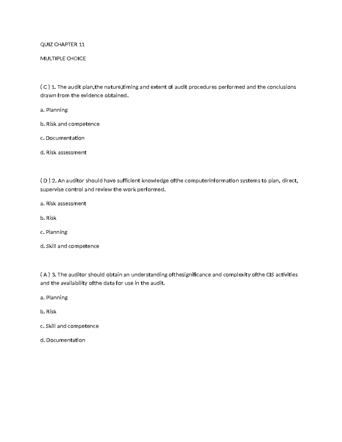 QUIZ Chapter 11 WPS Office - QUIZ CHAPTER 11 MULTIPLE CHOICE ( C ) 1 ...