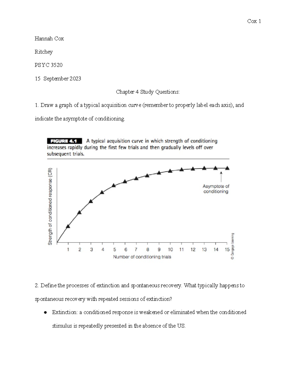 Chapter 4 Study Questions - Hannah Cox Ritchey PSYC 3520 15 September ...