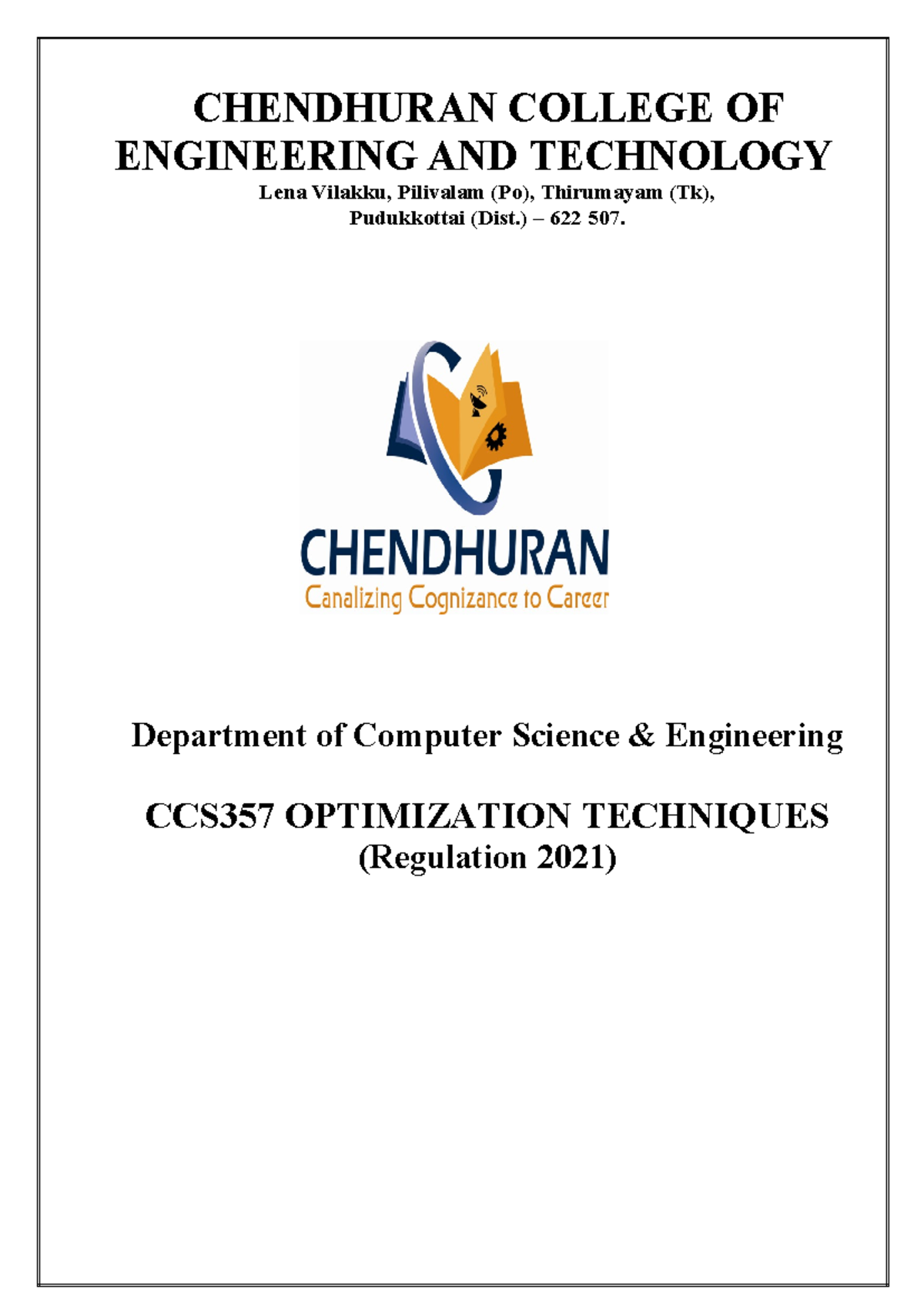 CCS357 Optimization Techniques Lab Manual & Experiment Notes - Studocu
