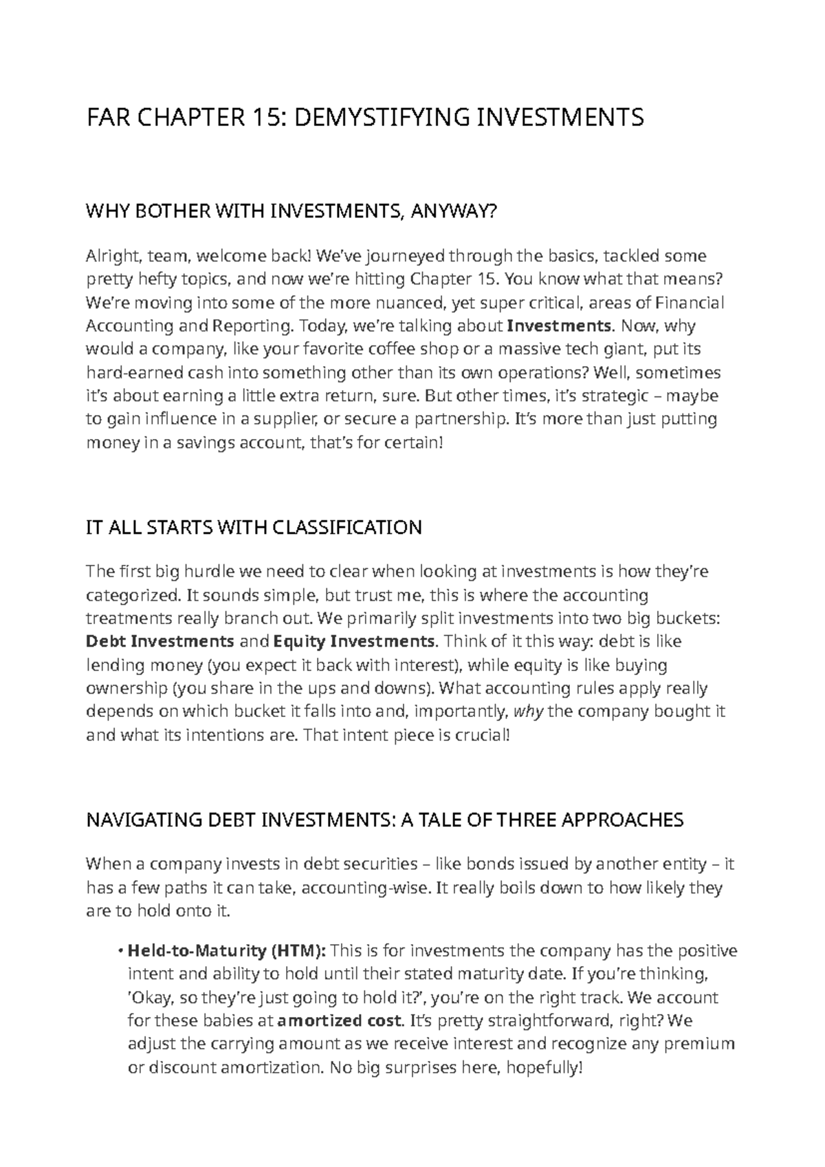 FAR 212: Chapter 15 Review - Understanding Investments in Accounting ...