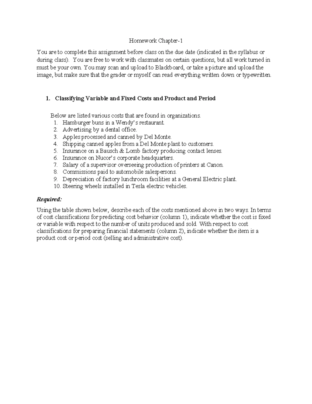 Chapter 3 Homework Assignment - Job-Order Costing Analysis - Studocu