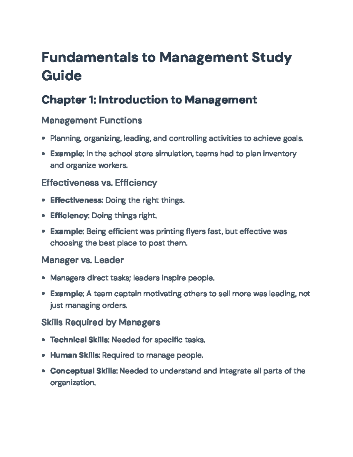 Management Fundamentals: Ethics, Leadership, and Team Dynamics Study ...