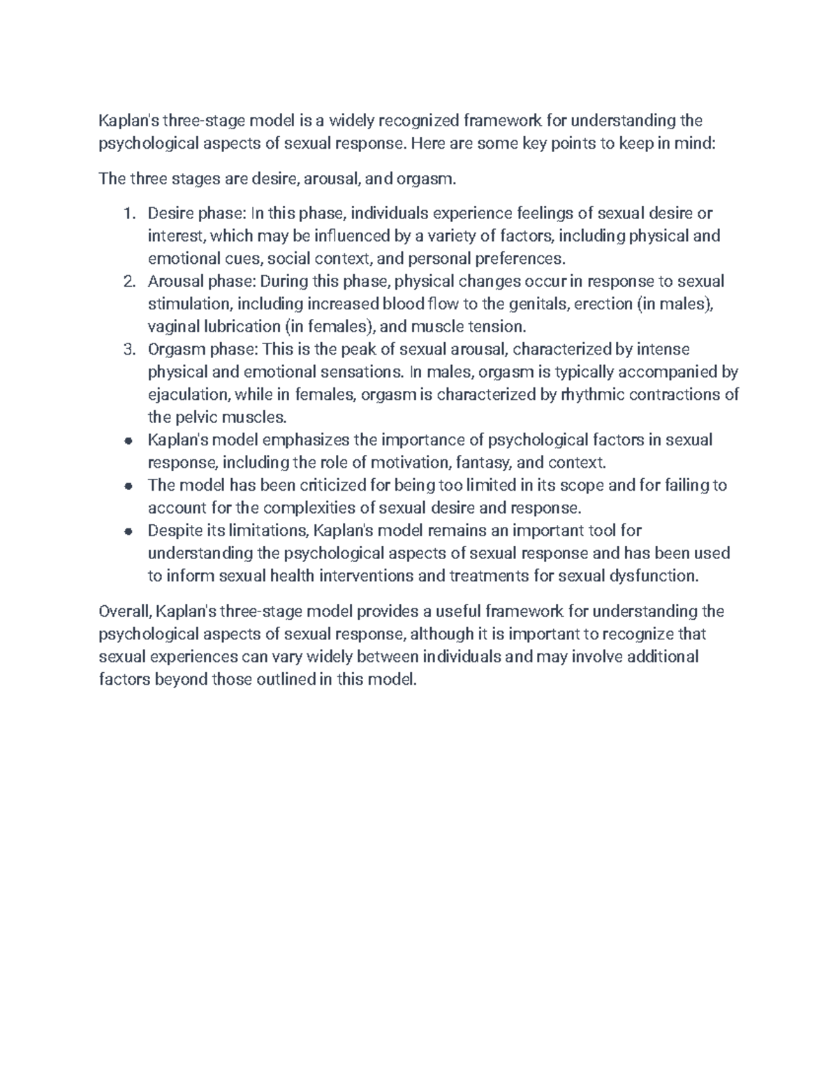 Kaplan's 3-Stage Model of Sexual Response: Key Insights and Critiques ...