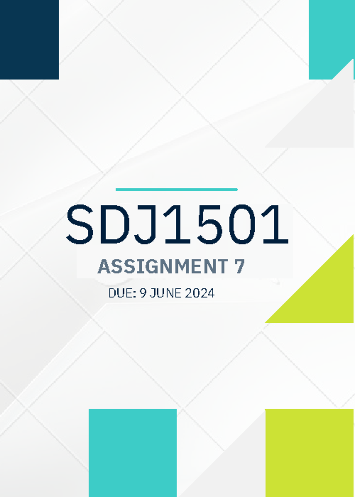 Sjd1501 Assignment 7 Memo Due 9 June 2024 Assignment Sdj Due 9 June Sjd1501 Assignment 7 Sjd1501 Assignment 7 Memo Due 9 June 2024 Assignment Sdj Due 9 June Sjd1501 Assignment 7