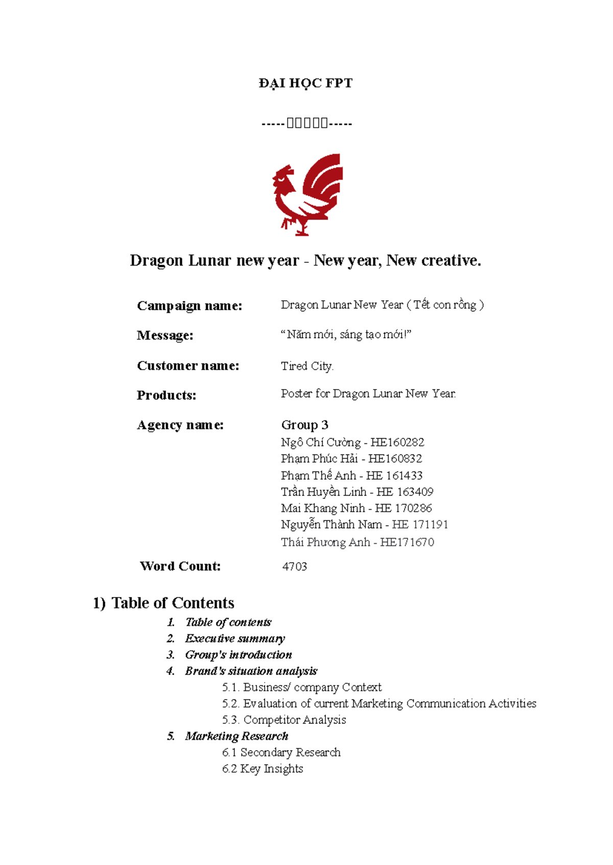 Report on Dragon Lunar New Year Campaign (758269352) by Group 3 - Studocu
