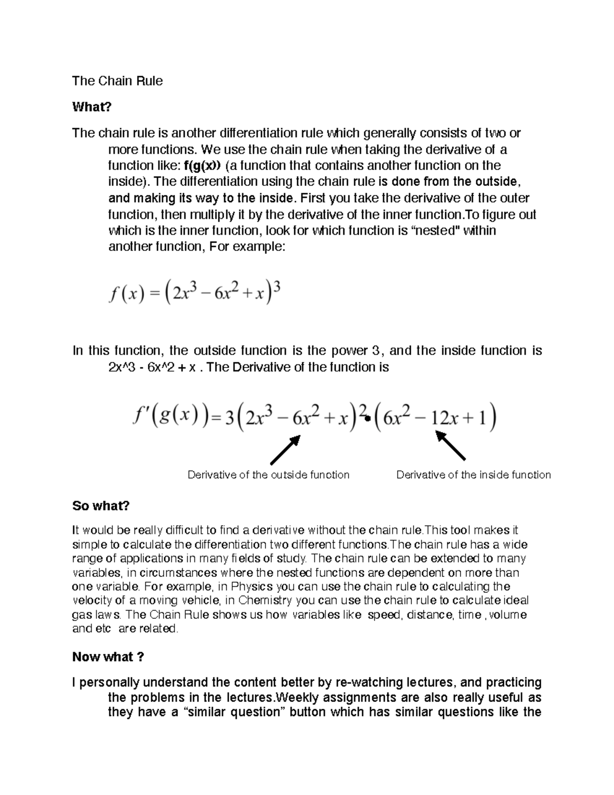 The chain rule journal entry for beginner calculus - The Chain Rule ...